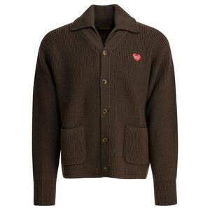 HUMAN MADE Shawl Collar Knit Cardigan Men BROWN Sweaters & Cardigans